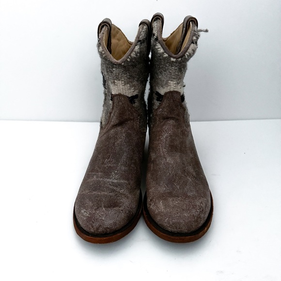 Stetson Sandia Serape Aztec Textile Western Leather Ankle Round Toe Boots - Picture 2 of 7